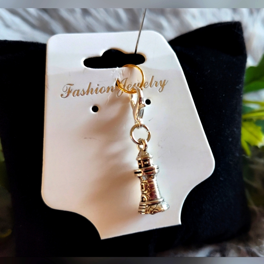 Lighthouse Charm With Lobster Clasp for Bracelet, Purse, Bag Keychain, Necklace,